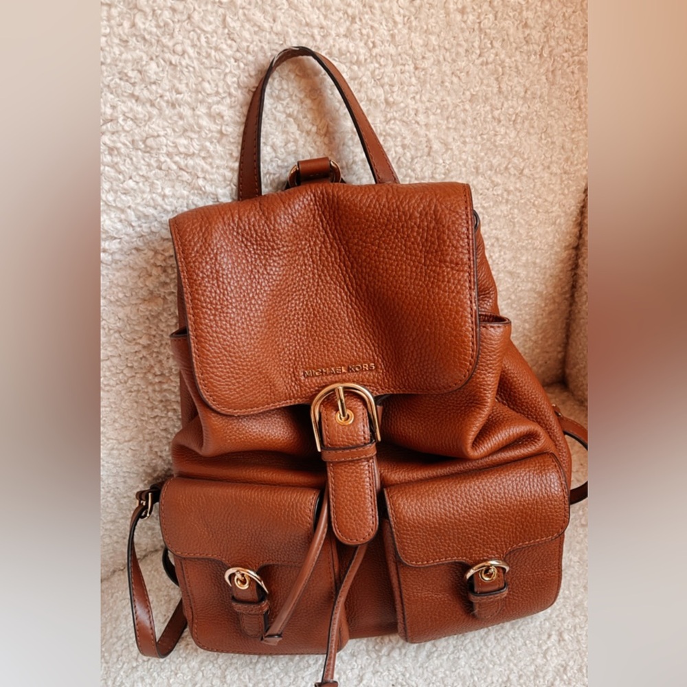 MK leather backpack. Pretty tan color.